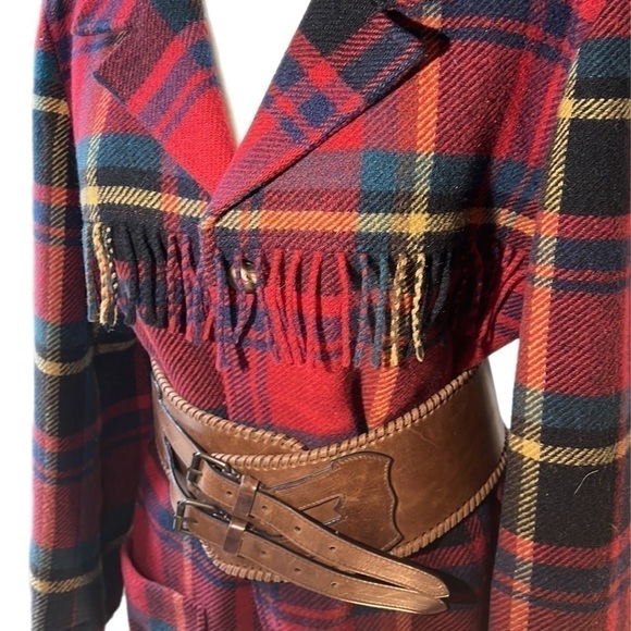 Vintage Lizwear Lambswool Mohair soft Fringe Lined Lightweight Plaid Jacket 8P - Picture 3 of 12